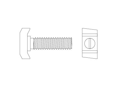 TB2-G 40/22 Hook-Head T-Bolt (HDG, Class 8.8)