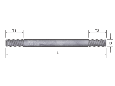 Foundation Rod Double Thread End Gr4.6 HDG